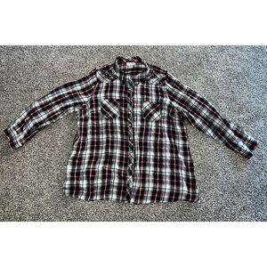 Dressbarn black/white flannel bejeweled shoulders‎ diamond buttons size 3X